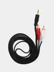 Аудио кабель аукс на тюльпаны 3.5 на 2RCA, длина 146 см