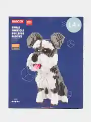 Серебряный пластиковый блочный 3D конструктор Терьер Макс, Корги, Шнауцер, Хаски детям и взрослым