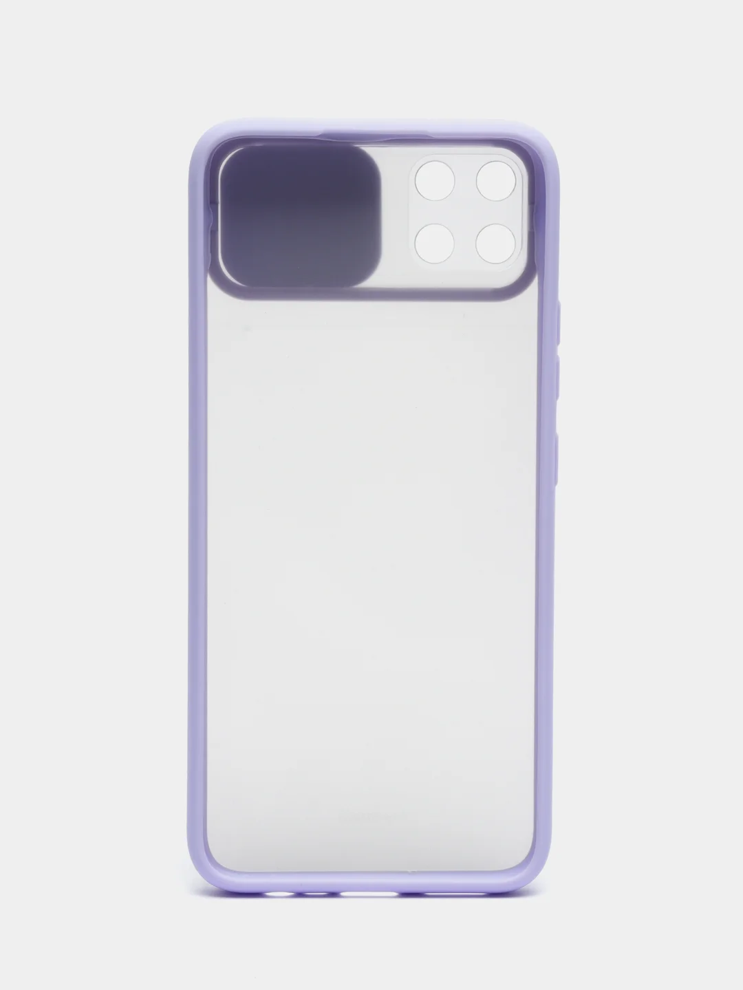 Лавандовый чехол для Realme C11 (Реалми С11) со шторкой для защиты камеры, прозрачный, матовый
