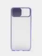 Лавандовый чехол для Realme C11 (Реалми С11) со шторкой для защиты камеры, прозрачный, матовый