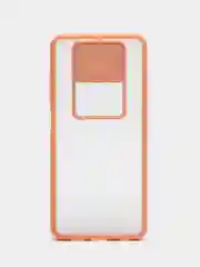 Розовый чехол для Poco X3, Poco X3 Pro (Поко Х3) со шторкой для защиты камеры, прозрачный, матовый
