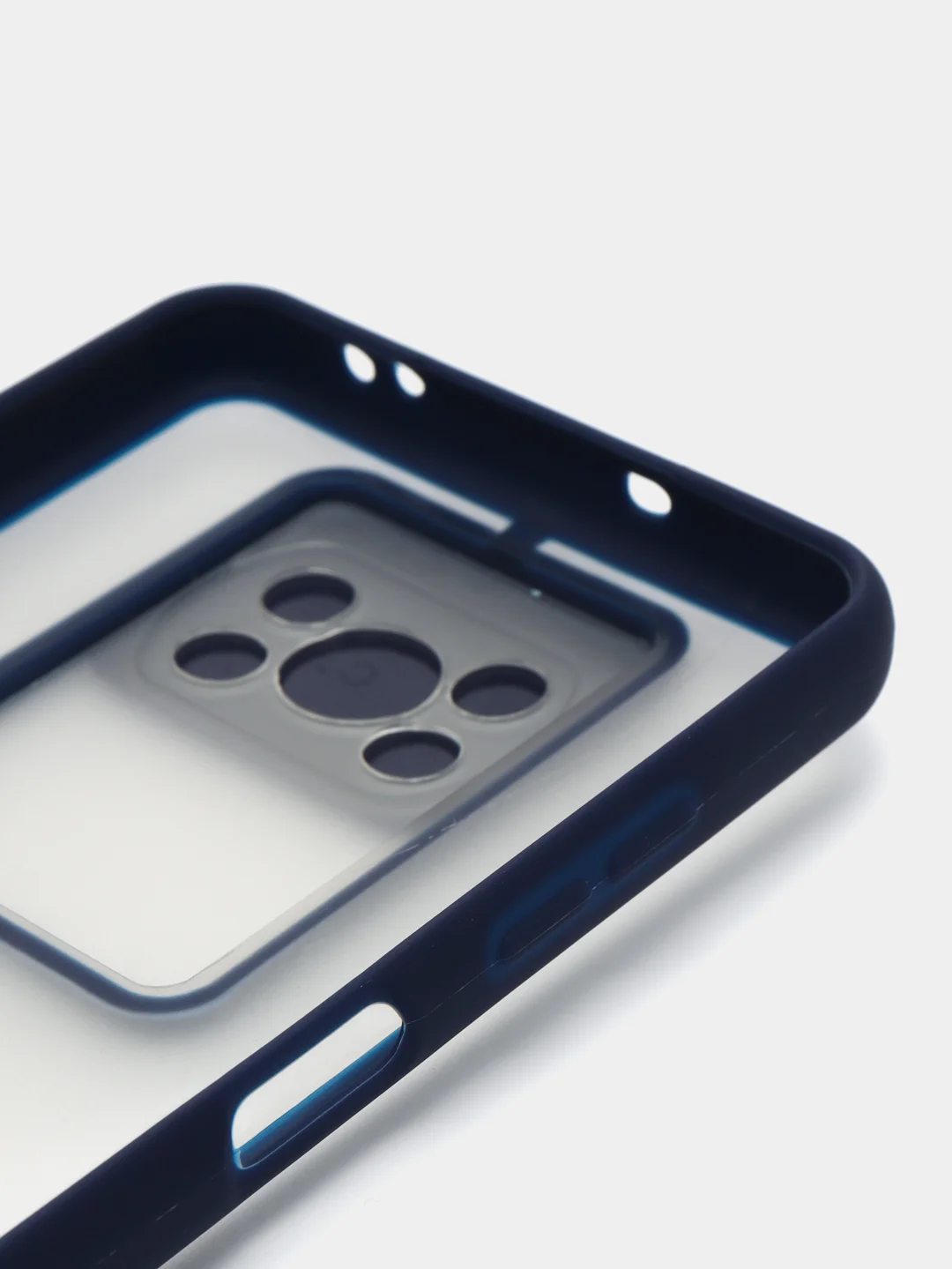 Синий чехол для Poco X3, Poco X3 Pro (Поко Х3) со шторкой для защиты камеры, прозрачный, матовый