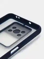Синий чехол для Poco X3, Poco X3 Pro (Поко Х3) со шторкой для защиты камеры, прозрачный, матовый