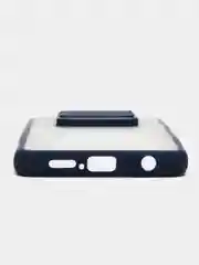 Синий чехол для Poco X3, Poco X3 Pro (Поко Х3) со шторкой для защиты камеры, прозрачный, матовый
