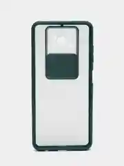 Зеленый чехол для Poco X3, Poco X3 Pro (Поко Х3) со шторкой для защиты камеры, прозрачный, матовый