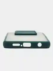 Зеленый чехол для Poco X3, Poco X3 Pro (Поко Х3) со шторкой для защиты камеры, прозрачный, матовый