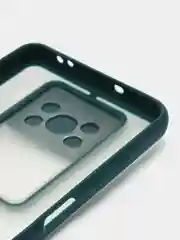 Зеленый чехол для Poco X3, Poco X3 Pro (Поко Х3) со шторкой для защиты камеры, прозрачный, матовый