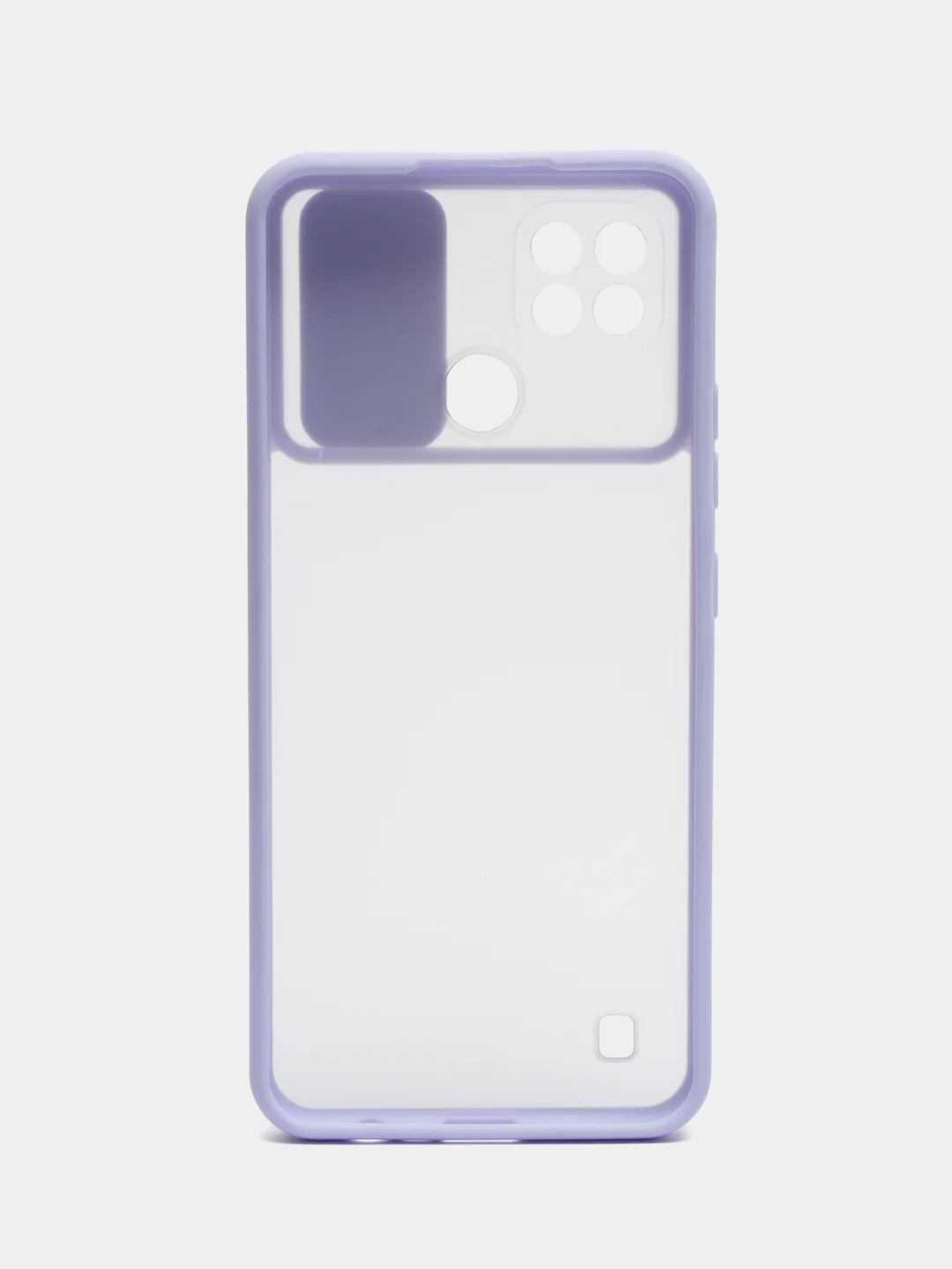Лавандовый чехол для Realme C21 (Реалми С21) со шторкой для защиты камеры, прозрачный, матовый