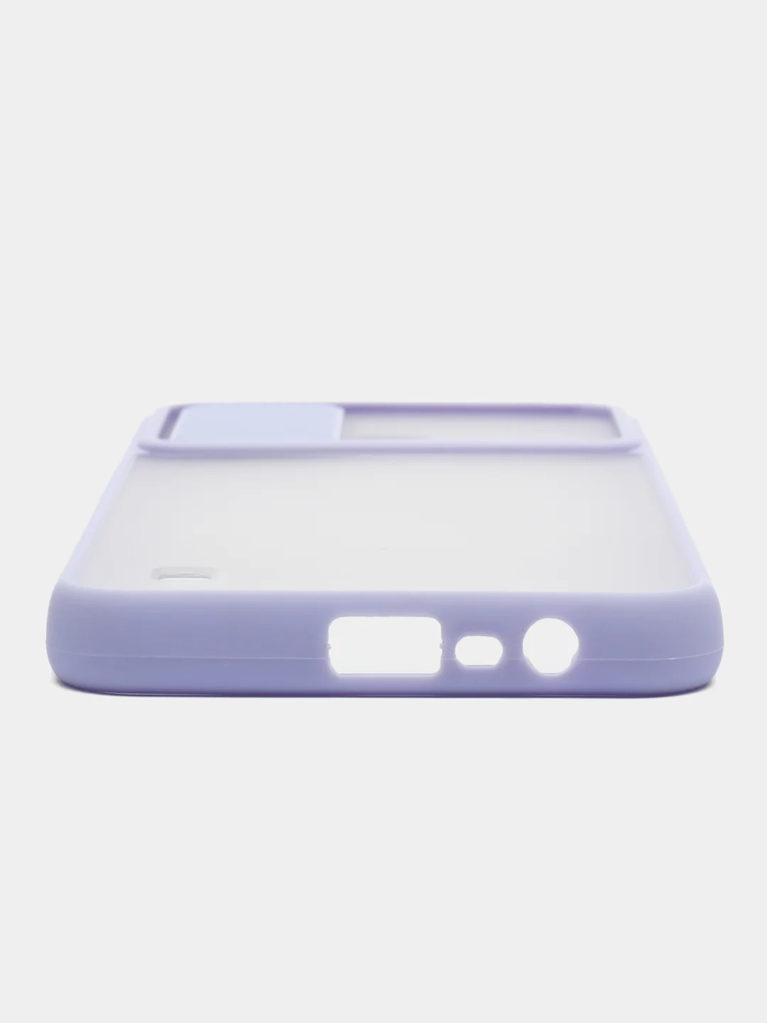 Лавандовый чехол для Realme C21 (Реалми С21) со шторкой для защиты камеры, прозрачный, матовый