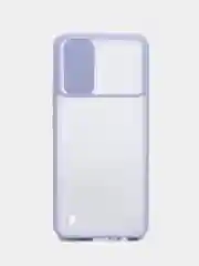 Лавандовый чехол для Realme C21 (Реалми С21) со шторкой для защиты камеры, прозрачный, матовый