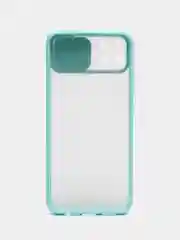 Мятный чехол для Realme C11 (Реалми С11) со шторкой для защиты камеры, прозрачный, матовый
