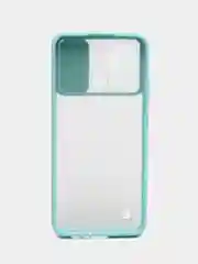 Мятный чехол для Realme C21 (Реалми С21) со шторкой для защиты камеры, прозрачный, матовый