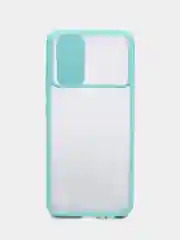 Мятный чехол для Realme C21 (Реалми С21) со шторкой для защиты камеры, прозрачный, матовый