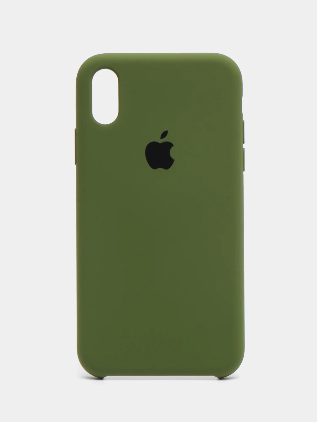 Тёмно-зелёный чехол Silicone Case для iPhone XR, с открытым низом