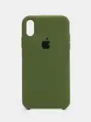 Тёмно-зелёный чехол Silicone Case для iPhone XR, с открытым низом