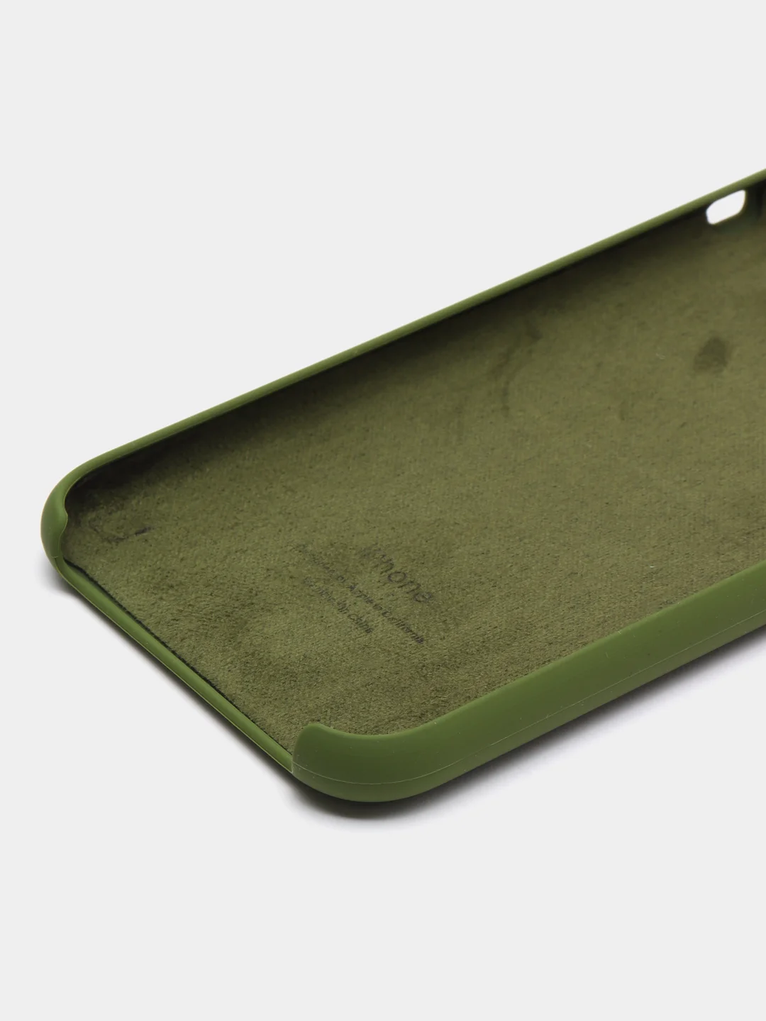 Тёмно-зелёный чехол Silicone Case для iPhone XR, с открытым низом