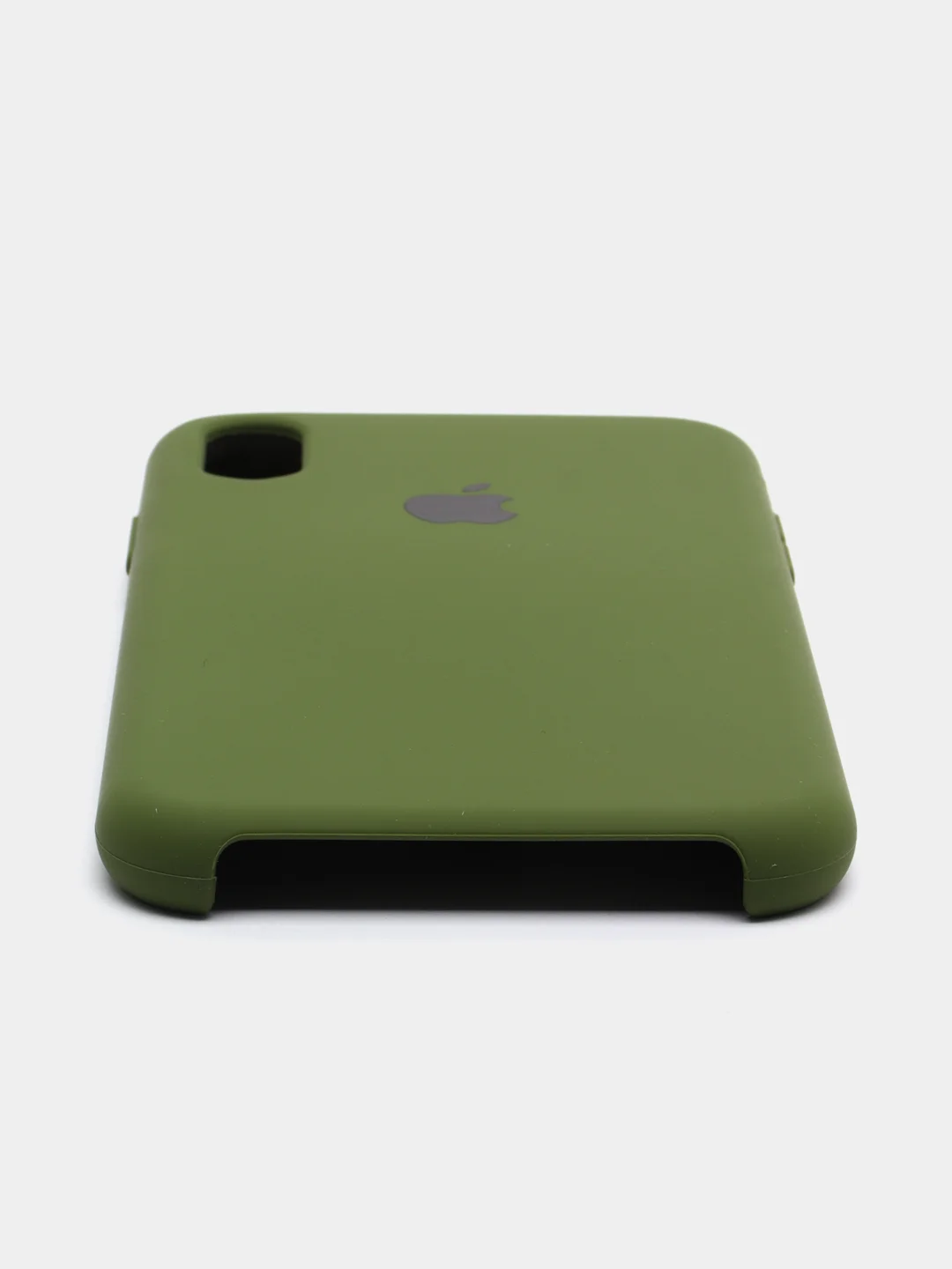 Тёмно-зелёный чехол Silicone Case для iPhone XR, с открытым низом