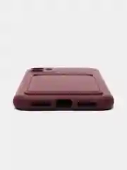 Багровый чехол на iPhone (Айфон) 11, 13, 14, 7 8 Plus X XR XS, 12 Mini Pro Max, с карманом для карт