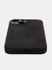 Черный люксовый чехол для Apple iPhone 13 mini алькантара BROSCORP замшевый, пластиковый+ силикон