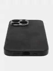 Черный люксовый чехол для Apple iPhone 13 Pro алькантара BROSCORP, замшевый, пластиковый+ силикон
