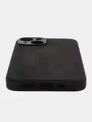 Черный люксовый чехол для Apple iPhone 14 алькантара BROSCORP, замшевый, пластиковый с силиконом
