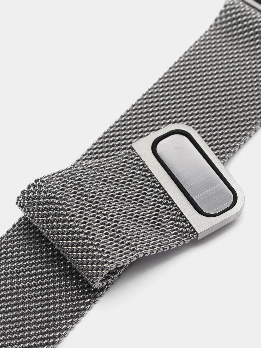 Серебряный ремешок для смарт часов Apple Watch миланская петля, металлический, 42/44/45/49 мм