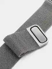 Серебряный ремешок для смарт часов Apple Watch миланская петля, металлический, 42/44/45/49 мм
