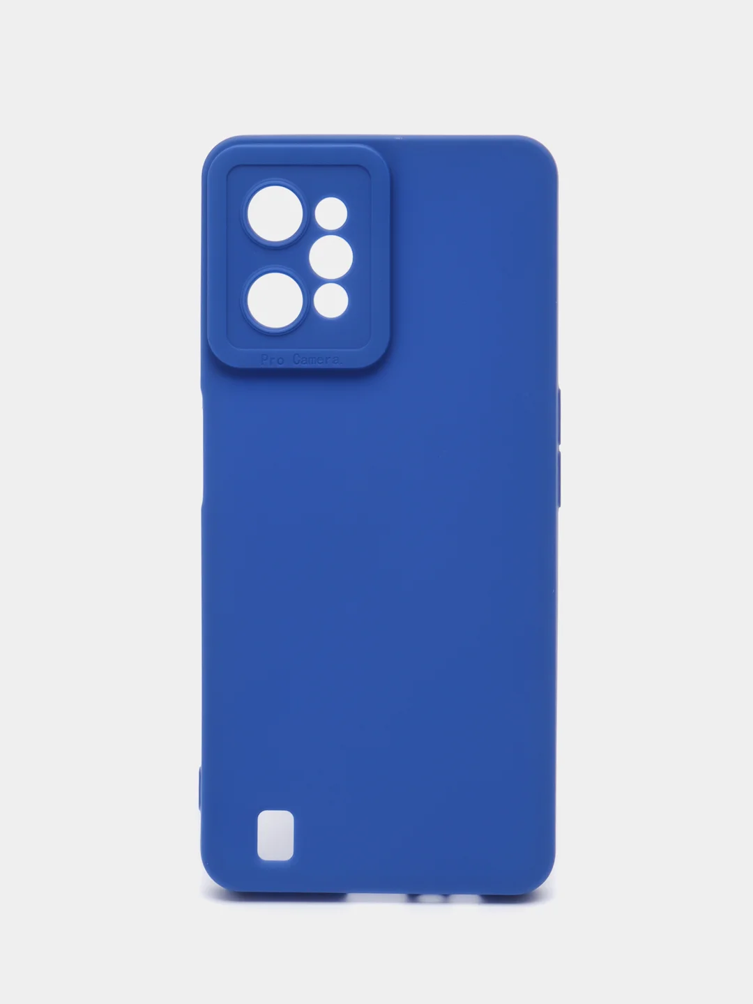 Синий чехол силиконовый Realme C 31 (Реалми С 31), матовый, с защитой камеры