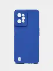 Синий чехол силиконовый Realme C 31 (Реалми С 31), матовый, с защитой камеры