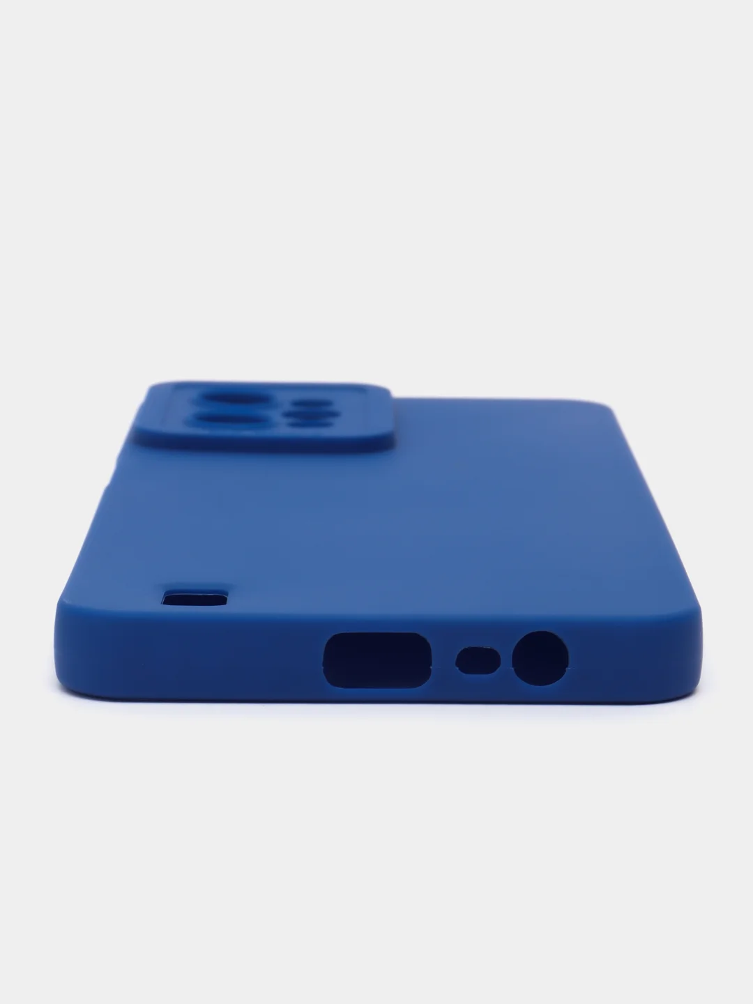 Синий чехол силиконовый Realme C 31 (Реалми С 31), матовый, с защитой камеры