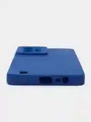Синий чехол силиконовый Realme C 31 (Реалми С 31), матовый, с защитой камеры