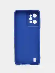 Синий чехол силиконовый Realme C 31 (Реалми С 31), матовый, с защитой камеры
