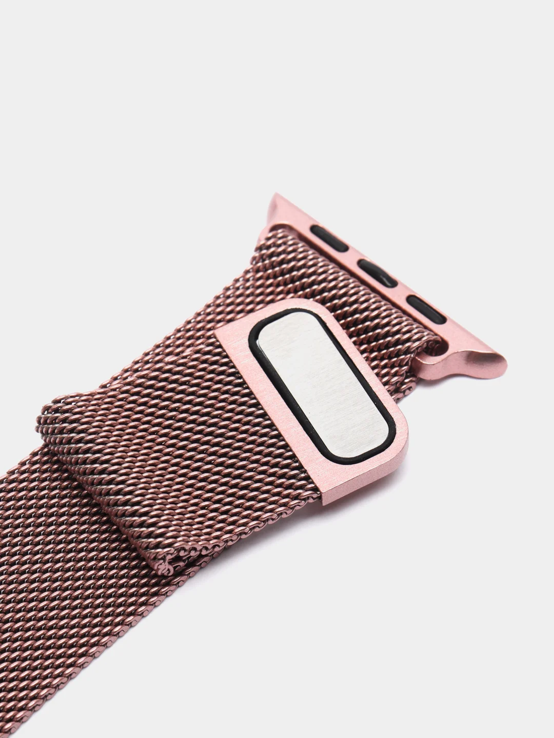 Розовый ремешок для смарт часов Apple Watch миланская петля, металлический, 42/44/45/49 мм