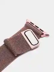 Розовый ремешок для смарт часов Apple Watch миланская петля, металлический, 42/44/45/49 мм