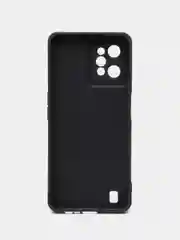 Черный чехол силиконовый Realme C 31 (Реалми С 31), матовый, с защитой камеры
