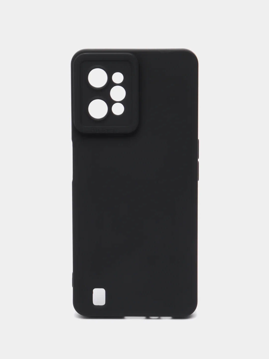 Черный чехол силиконовый Realme C 31 (Реалми С 31), матовый, с защитой камеры