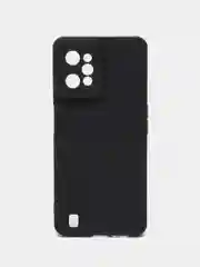 Черный чехол силиконовый Realme C 31 (Реалми С 31), матовый, с защитой камеры