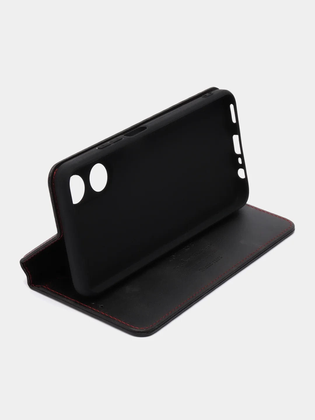 Черный чехол-книжка GQ для Oppo A17 / Oppo A17K (Оппо А 17) из высококачественной эко кожи