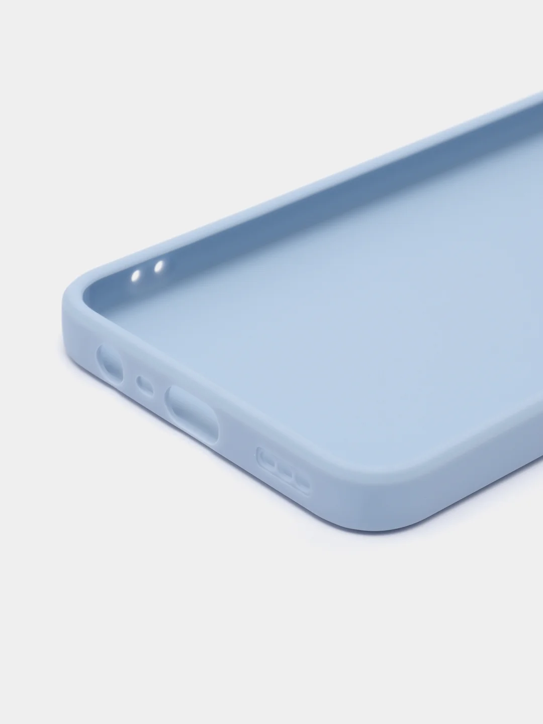 Голубой чехол силиконовый для Oppo A 17 K / Оппо A 17 K, матовый, с защитой камеры