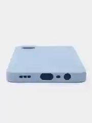 Голубой чехол силиконовый для Oppo A 17 K / Оппо A 17 K, матовый, с защитой камеры