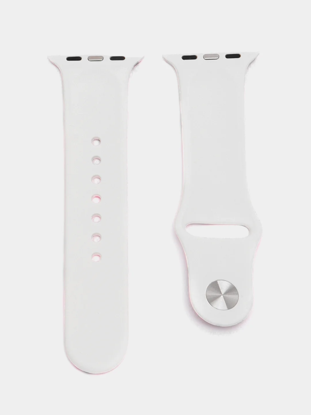 Розовый силиконовый ремешок для Apple Watch с рисунком