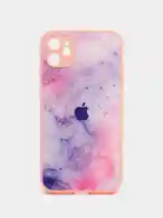 Пурпурный чехол для iPhone 11 / 12 / 13 Pro Max, Айфон, с закаленным стеклом на задней панели