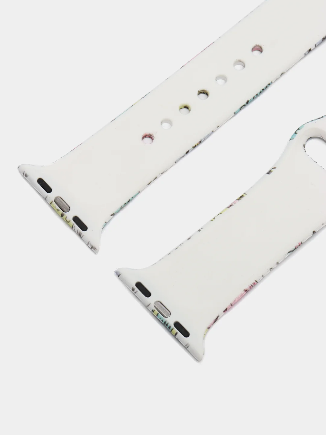 Бирюзовый силиконовый ремешок для Apple Watch с рисунком