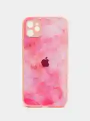 Розовый чехол для iPhone 11 / 12 / 13 Pro Max, Айфон, с закаленным стеклом на задней панели