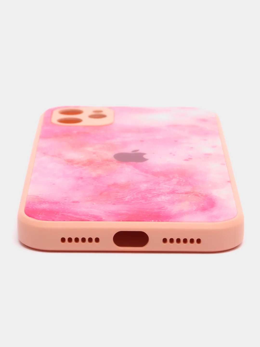 Розовый чехол для iPhone 11 / 12 / 13 Pro Max, Айфон, с закаленным стеклом на задней панели