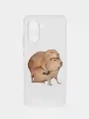Бежевый силиконовый чехол на Realme C33 / Реалми С33 прозрачный, с рисунком, защита камеры