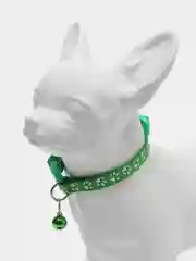Зеленый ошейник для кошек и собак мелких пород, с колокольчиком