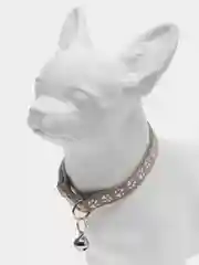 Серый ошейник для кошек и собак мелких пород, с колокольчиком