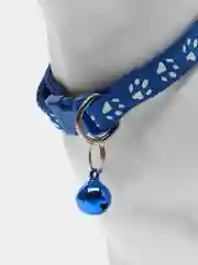 Синий ошейник для кошек и собак мелких пород, с колокольчиком