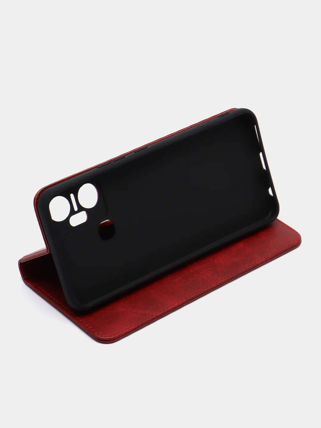 Красный чехол-книжка GQ для Infinix Smart 6 Plus (Инфиникс Смарт 6 Плюс), из искусственной кожи